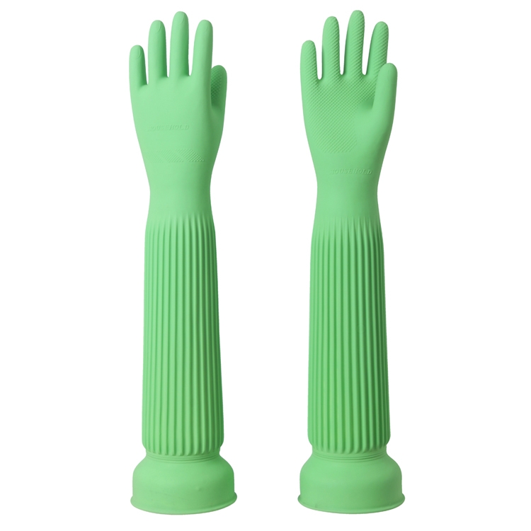 康乃馨58CM天然乳胶手套-绿色